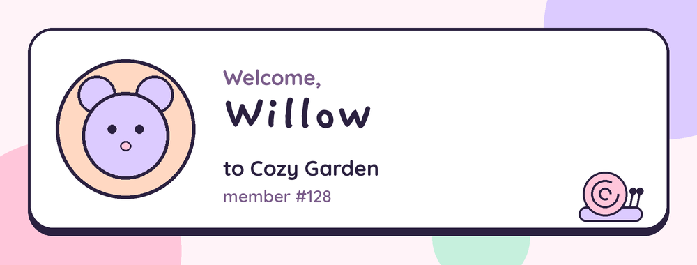 Welcome card in the Pastel Candy theme